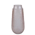Florero de Vidrio Corrugado Traslúcido Decorativo de 38 cm Color Café Ámbar
