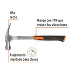Martillo Forjado de Uña Recta 20 oz con Mango Antivibración de Neopreno