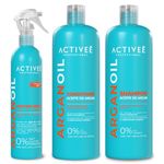 Set de Shampoo, Acondicionador y Spray Antifrizz de Argán sin Sal 3 Piezas