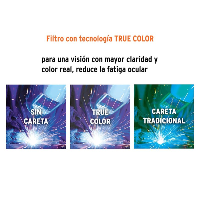 Careta Electrónica para Soldar Sombra 9-13 Diseño Águila con True Color Azul