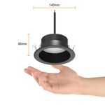 Lámpara Empotrable LED Downlight Negro Luz Cálida 3000K 1440 lm 20W