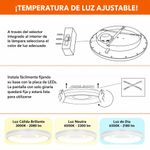 Plafón de Techo LED de Sobreponer Luz Blanca Ajustable Blanco 36W 485 mm 2300 lm