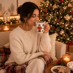 Set de Taza Navideña con Figurín Cascanueces Rojo 11.8 Oz