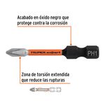 Set de 5 Puntas de Impacto Phillips PH1 de Acero S5 con Zanco 1/4 Plg