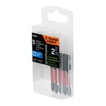 Set de 5 Puntas de Impacto Phillips PH1 de Acero S5 con Zanco 1/4 Plg