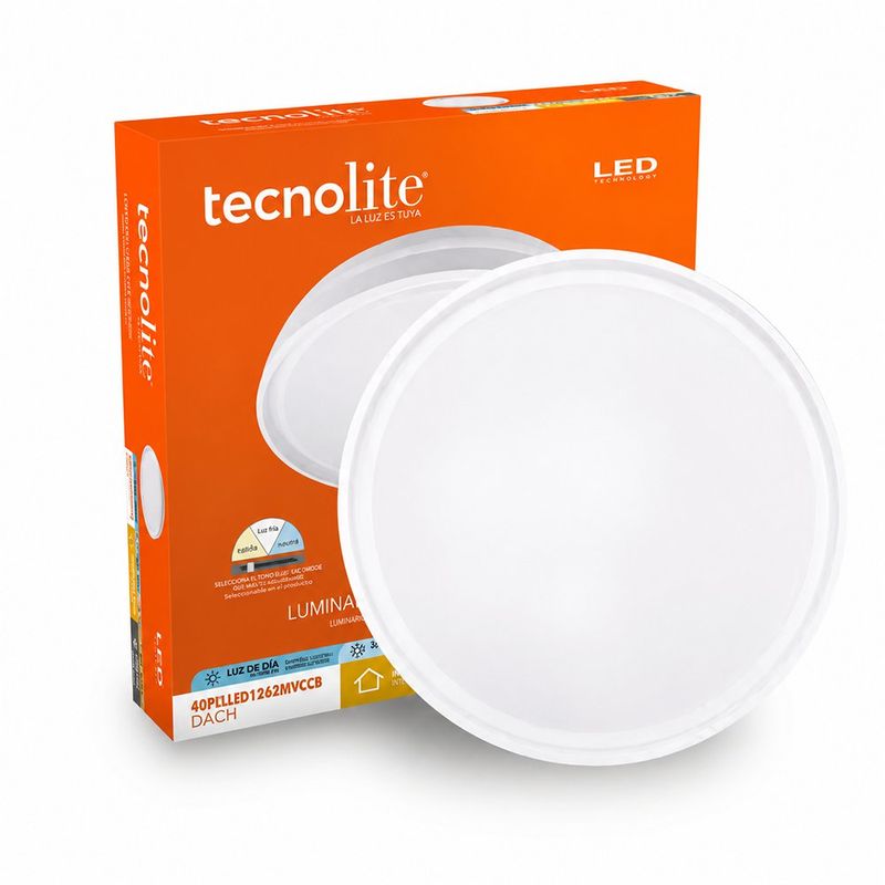Plafón de Techo LED de Sobreponer Luz Blanca Ajustable Blanco 40W 395 mm 2500 lm