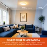 Plafón de Techo LED de Sobreponer Luz Blanca Ajustable Blanco 40W 395 mm 2500 lm