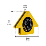Escuadra Magnética para Soldar de 3 Plg 10 Kg para Ángulos 45°, 90° y 135°