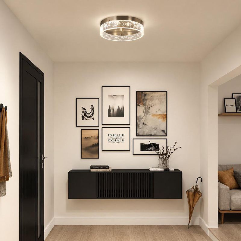 Plafón de Techo LED Decorativo Transparente Luz Cálida 20W 1650 lm 300 mm