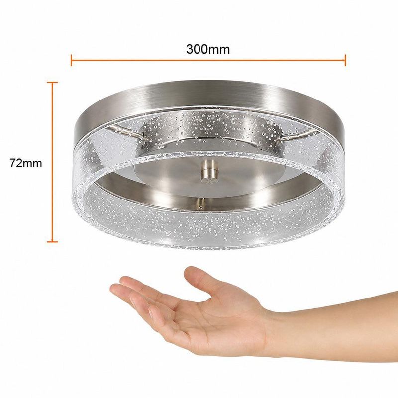 Plafón de Techo LED Decorativo Transparente Luz Cálida 20W 1650 lm 300 mm