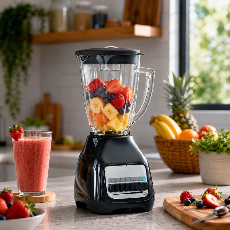 Licuadora con Jarra de Vidrio 1.25 Litros 650 W Color Negro