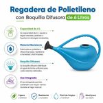 Regadera de Polietileno con Boquilla Difusora de 6 Litros Color Azul