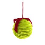 Esfera Decorativa Verde con Lazo Rojo Colgante 9 cm
