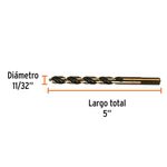 Broca HSS 11/32 Plg para Metal, Madera y Plástico con Zanco P3, 5 Unidades