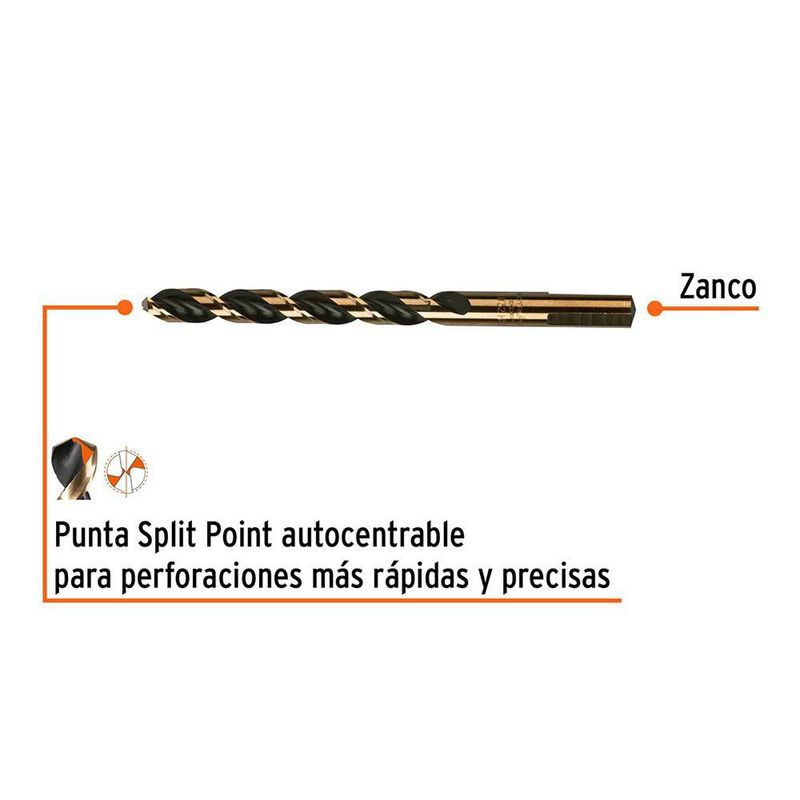 Broca HSS 11/32 Plg para Metal, Madera y Plástico con Zanco P3, 5 Unidades