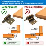 Bisagra Tipo Parche para Puerta Acabado Antiguo Color Dorado de 7 cm Set de 2 Uds