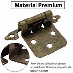 Bisagra Tipo Parche para Puerta Acabado Antiguo Color Dorado de 7 cm Set de 2 Uds