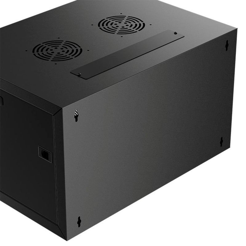 Gabinete de Pared Fijo de 4U en Color Negro