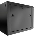 Gabinete de Pared Fijo de 4U en Color Negro