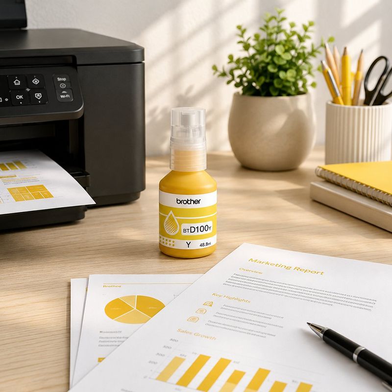 Tinta BTD100Y Original 48.8 ml para Impresora T230 Color Amarillo