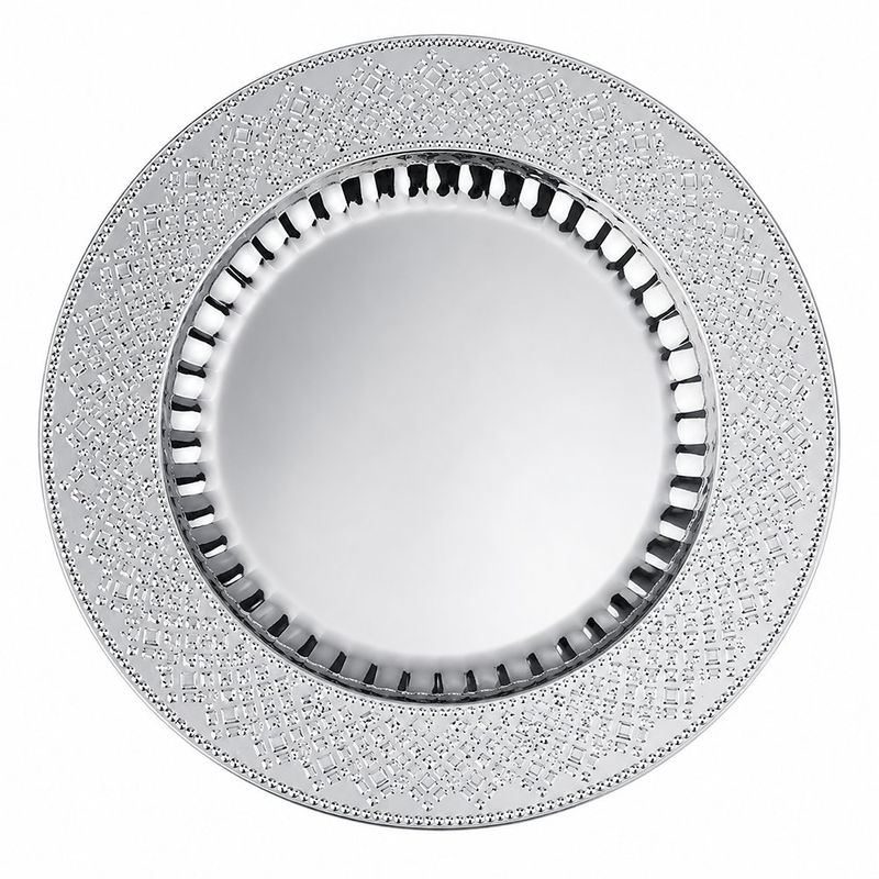Plato Base de 33 cm Color Plateado con Relieve Clásico