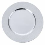 Plato Base de 33 cm Diseño Textura Elegante Color Plateado