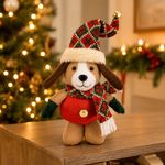 Perrito Decorativo Navideño con Gorro de Pie 20 cm