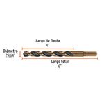 Broca HSS 29/64 Plg para Metal, Madera y Plástico con Zanco P3 Reducido, 5 Unidades