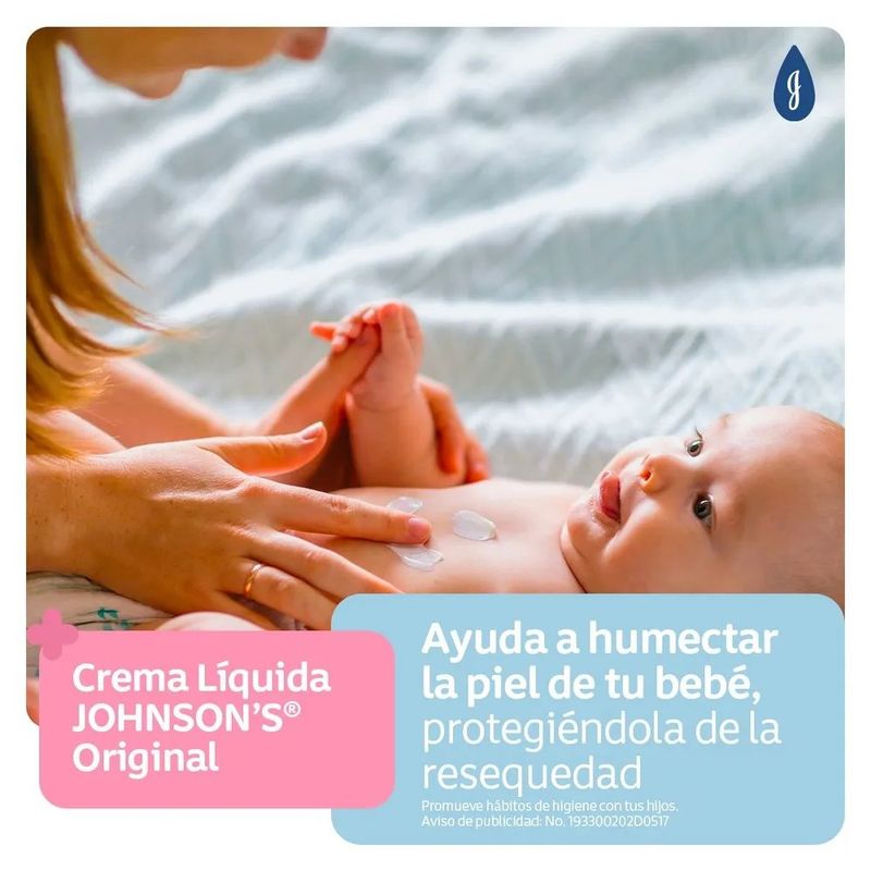 Crema Líquida Johnson’s Baby Original Hidratante con Glicerina Vegetal 100 mL