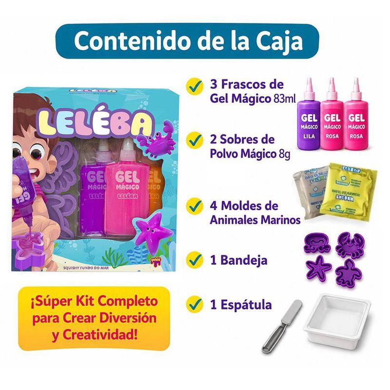 Gel Mágico Fondo del Mar Rosa, Violeta y Azul