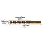 Broca HSS 23/64 Plg para Metal, Madera y Plástico con Zanco P3, 5 Unidades