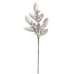 Rama Navideña Decorativa con Bayas y Hojas Blanco Perleado 71 cm
