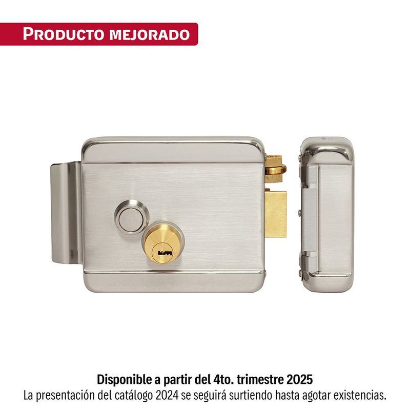 Cerradura Electromecánica de Sobreponer Alta Seguridad Llave de Puntos Puerta Derecha