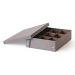 Caja Organizadora con 9 Compartimentos y Tapa Café 26 x 35 x 8.5 cm
