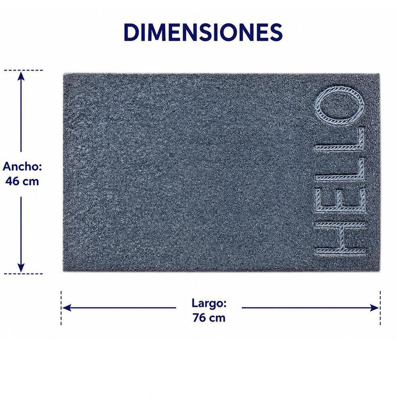 Alfombra de Entrada 45 x 75 cm Hello Color Azul