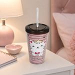 Vaso Infantil con Pajilla de 550 ml Diseño Gatito
