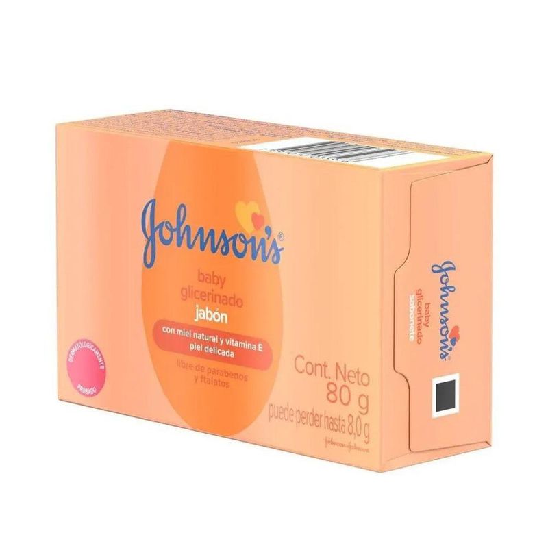 Jabón Johnson’s de Glicerina para Bebé con Miel y Vitamina E de 80 Grs