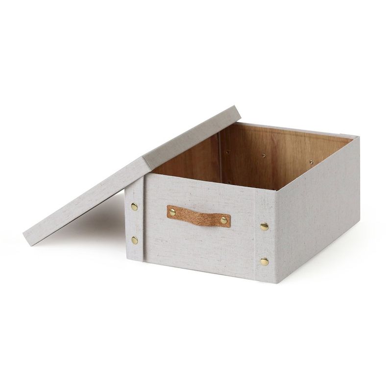 Caja Organizadora Rectangular con Tapa Beige 26.5 x 31.5 x 14.5 cm