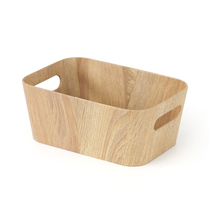 Caja Organizadora con Agarradores Acabado Natural 26 x 18 x 11 cm