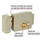 Cerradura Electromecánica de Sobreponer Apertura Remota para Puerta Izquierda