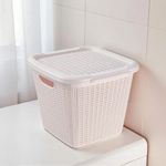 Canasta con Tapadera 15 L 30 x 30 cm Color Beige