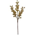 Rama Navideña Decorativa con Bayas Doradas 33 cm