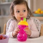 Vaso Infantil con Pajilla Flip Click Lock 9 oz Color Rosa