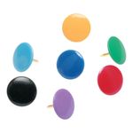 Chinches de Acero Latonado con Cabeza de PVC para Tablero y Corcho 100 Pzas Colores Surtidos