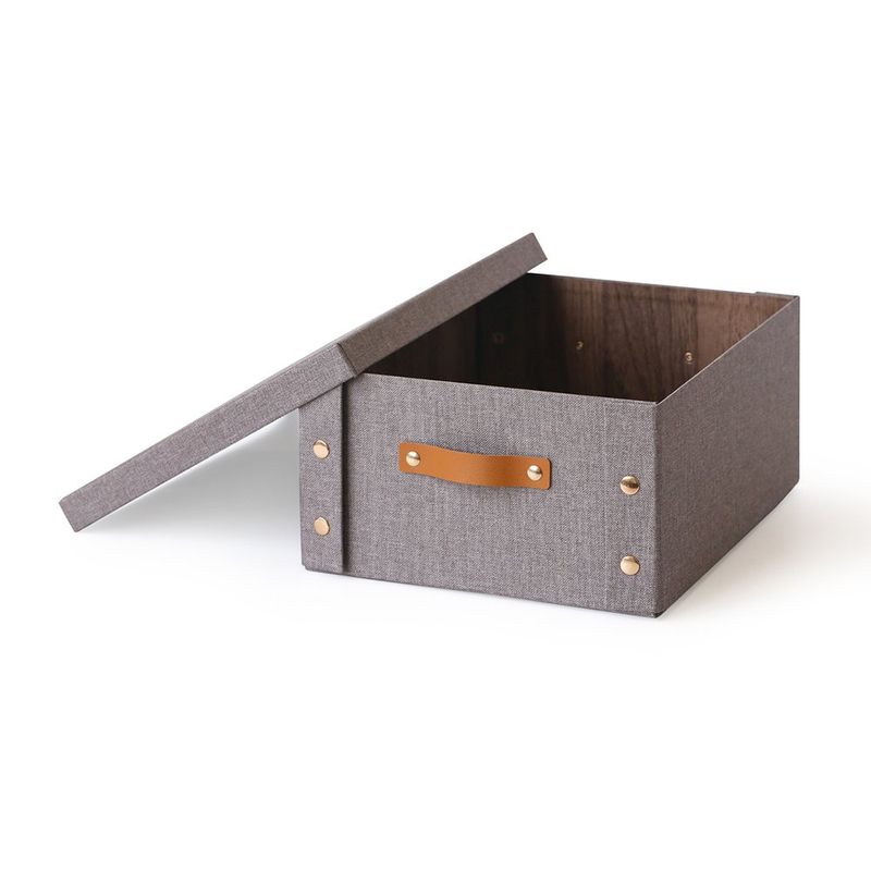 Caja Organizadora Rectangular con Tapa Café 26.5 x 31.5 x 14.5 cm