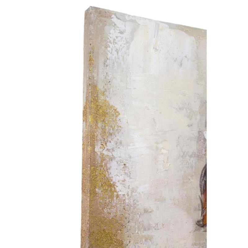 Cuadro en Canvas Mujer Elegante de Espalda 80 x 120 cm Color Beige y Blanco