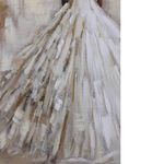 Cuadro en Canvas Mujer con Vestido Elegante 80 x 120 cm Color Blanco y Beige