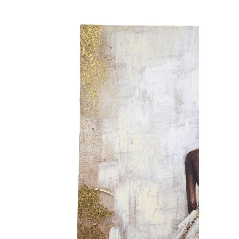 Cuadro en Canvas Mujer con Vestido Elegante 80 x 120 cm Color Blanco y Beige