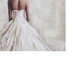 Cuadro en Canvas Mujer con Vestido Elegante 80 x 120 cm Color Blanco y Beige