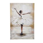 Cuadro en Canvas Bailarina de Ballet 80 x 120 cm Color Blanco y Beige